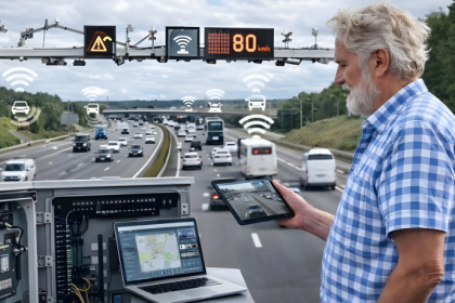 Aldo Vendramin explica o funcionamento dos sistemas inteligentes de transporte.