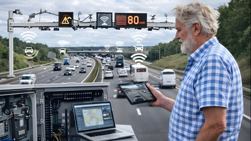 Aldo Vendramin explica o funcionamento dos sistemas inteligentes de transporte.